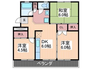 耕雲ハイツＢ棟の物件間取画像